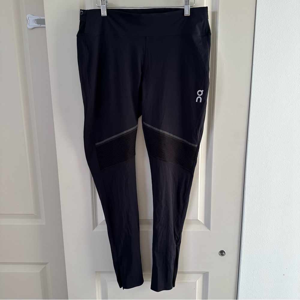 On Running Women's Tights Long 2, Black XL- Ankle Zip, Performance, Onward, EUC
